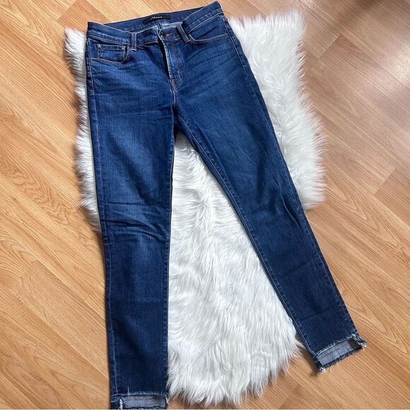 J Brand Jeans Skinny Ankle Dark Denim size 27 raw hem - Picture 1 of 4
